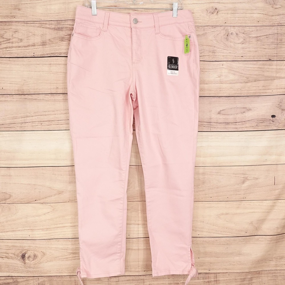 New! St. John's Bay Skinny Jeans Womens 12 Pink Stretch Slimming 33x27 Denim
